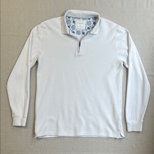 Denim & Flower White Quarter-Zip Sweatshirt